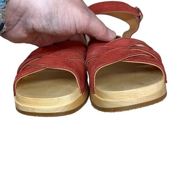 NWT Swedish Hasbeens New Braided Sandals 39 / 9 Rost Rust Suede Leather - Picture 7 of 11